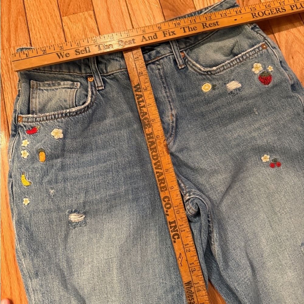 We The Free Light Blue Embroidered Straight Leg Jeans Spring festival boho - Picture 7 of 8